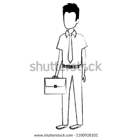 businessman with portfolio avatar character
