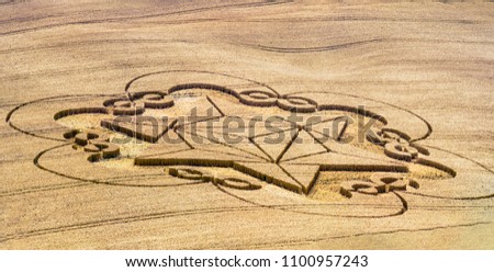 Wiltshire UK - The crop circle Royalty-Free Stock Photo #1100957243