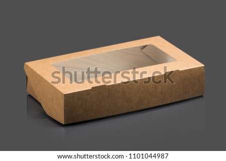 Disposable plastic packaging on a gray background