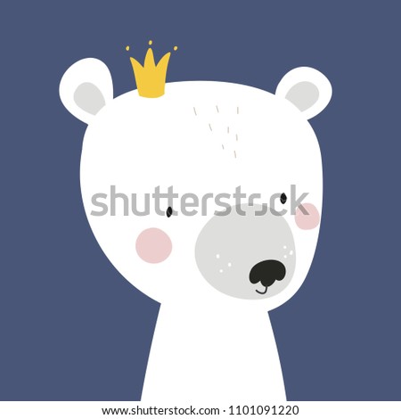 Cute card with hand drawn bear. For Baby shower card