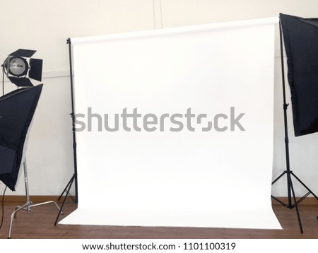 Photography Studio Lighting Equipment Backdrop photo stock