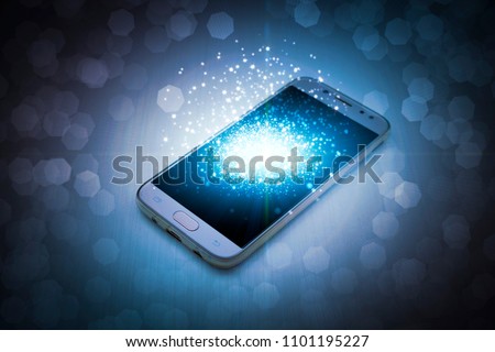magic glow of a mobile phone