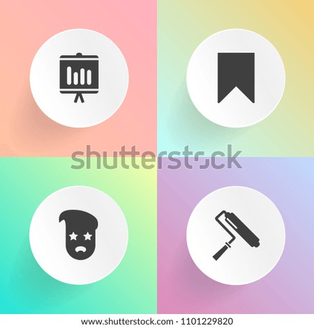 Modern, simple vector icon set on gradient backgrounds with website, white, old, work, modern, annual, diagram, business, document, color, style, chart, graph, sign, young, repair, interior, tag icons