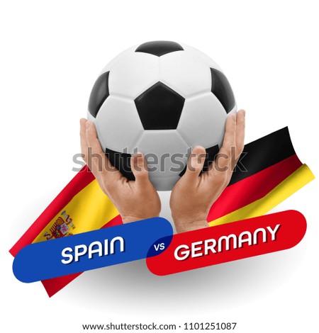 Soccer competition, national teams Spain vs Germany