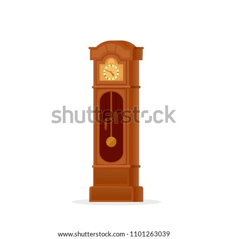 Grandfather clock icon. Clipart image isolated on white background