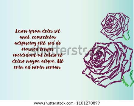 Purple roses background pattern layout design for adult love or invitation card, give the sad and mystic feelings.