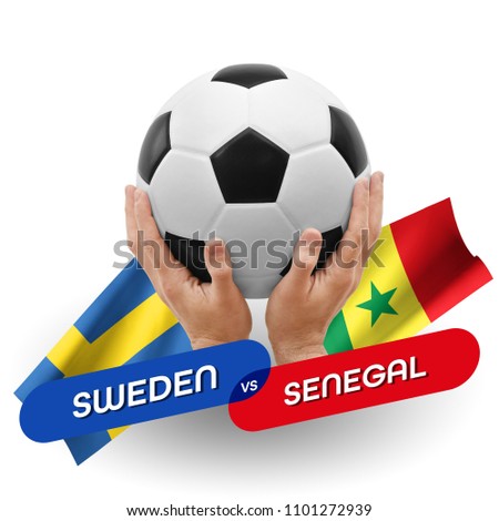 Soccer competition, national teams Sweden vs Senegal
