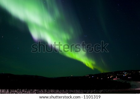 Colorful band of northern lights