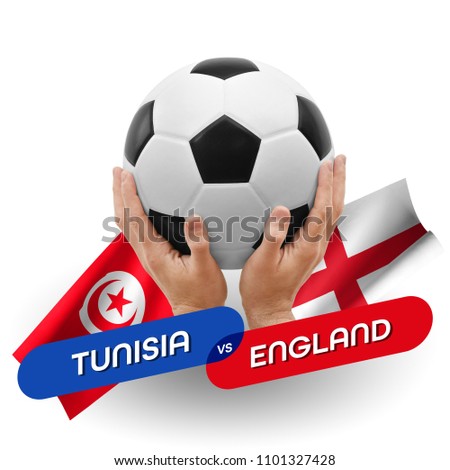 Soccer competition, national teams Tunisia vs England Royalty-Free Stock Photo #1101327428