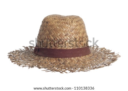 straw hat isolated on a white background Royalty-Free Stock Photo #110138336