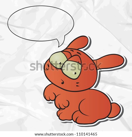 EPS 8 crumpled paper background with vector rabbit.