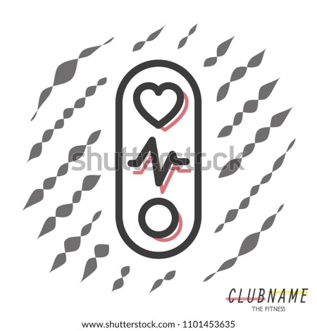 Simple stilyzed Icon of sport clock, fitness tracker. Health theme vector