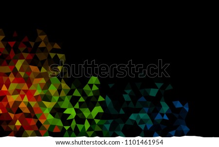 Dark Multicolor, Rainbow vector polygonal template. Modern geometrical abstract illustration with gradient. Brand new style for your business design.