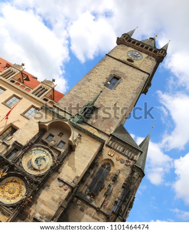 Prague in the Czech Republic Ancient Astronomical Clock The inclination of the monument is intentional to give more impetus to photography