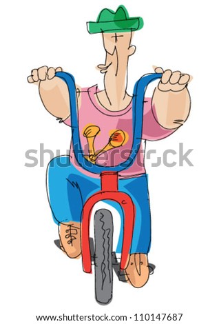 metrosexual person riding bicycle