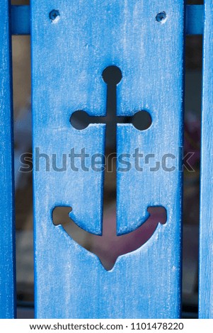 blue anchor wooden,