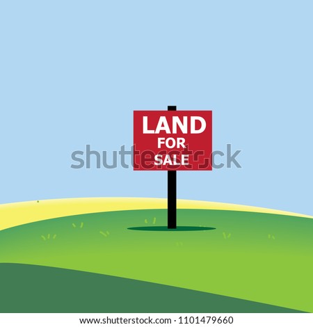 Land for sale sign board-vector Royalty-Free Stock Photo #1101479660