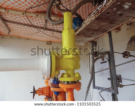 Pressure relief device or pressure safety valve Royalty-Free Stock Photo #1101503525