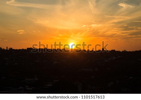 Sunset over the hilly suburb (1)