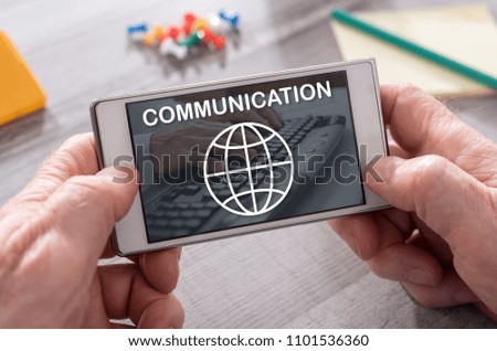 Global communication concept on mobile phone