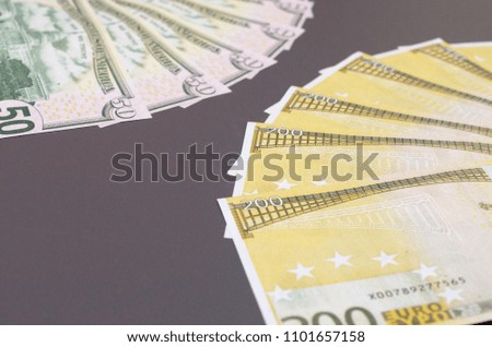 Denominations of dollars and euros in the composition