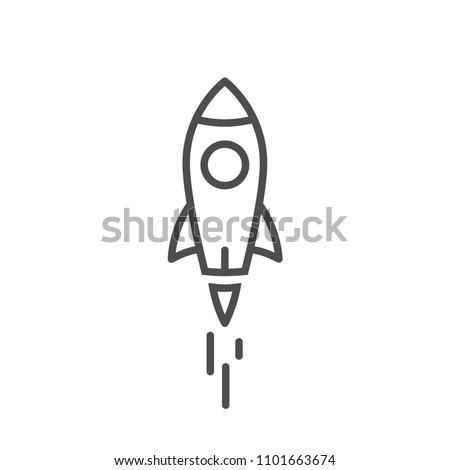 lauch rocket icon line style vector image