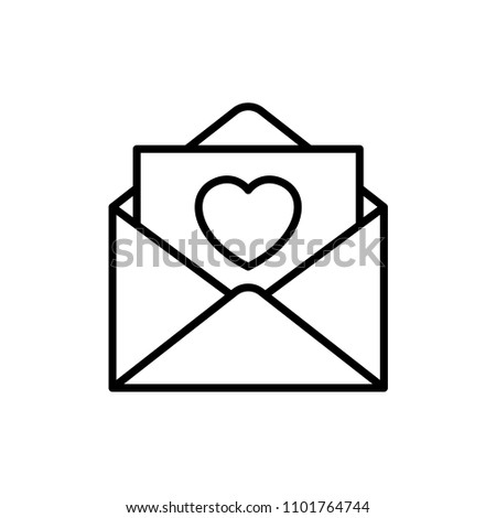 envelope love letter icon. valentine and wedding concept illustration design. simple clean monoline symbol. Royalty-Free Stock Photo #1101764744