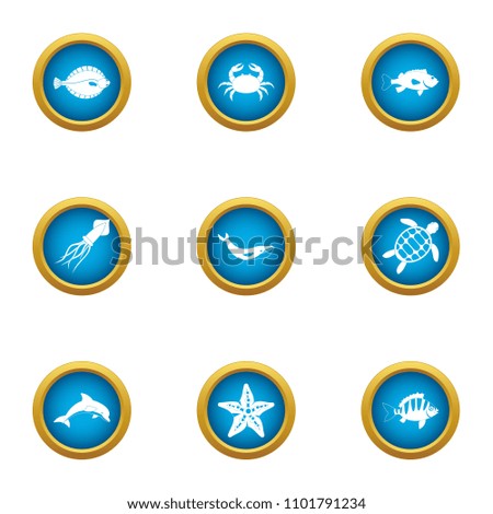 Resident depth icons set. Flat set of 9 resident depth vector icons for web isolated on white background