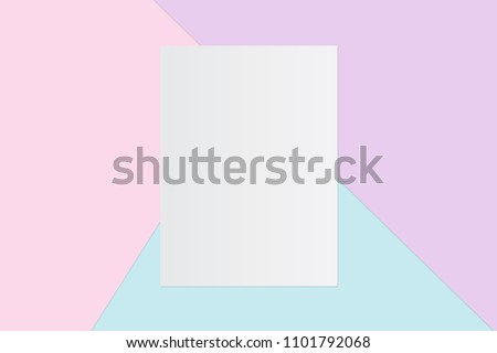 White paper and space for text on pastel color background, Minimal concept