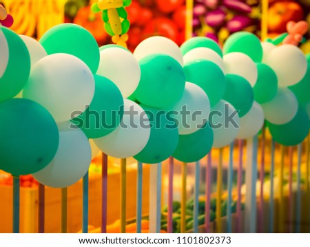 Colorful balloons on party in interior