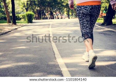 Woman running at the park