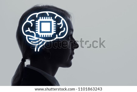 Neural implant concept. Royalty-Free Stock Photo #1101863243