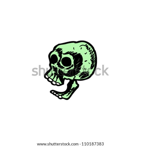 spooky old skull cartoon