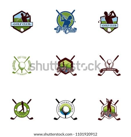 Set of golf club badges logo template. Sport badges vector illustration collection