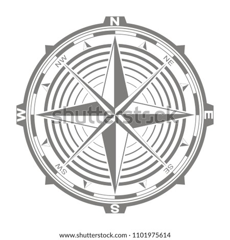 vector icon with compass rose for your design