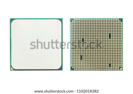 Microchip, CPU (central processing unit) isolated on white background