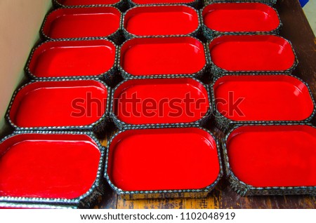 Red Ceramic Tray