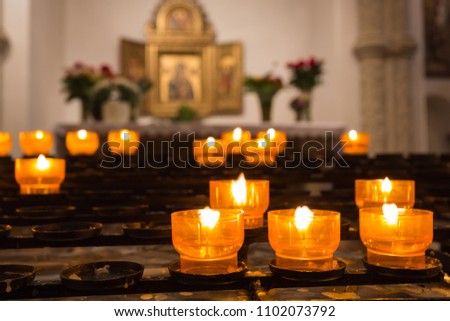 victim candles in a catholic church