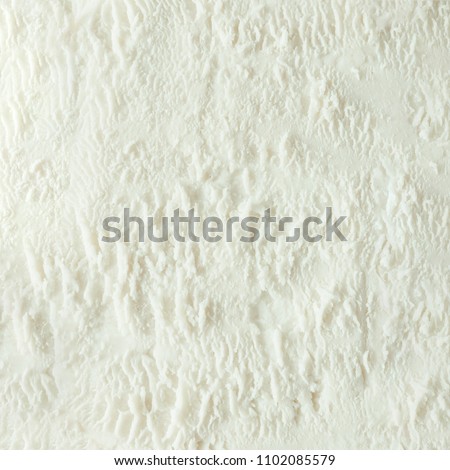 Vanilla ice cream white texture. Summer minimal background. Flat lay