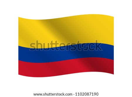 Colombia flag, Vector image and icon