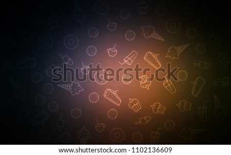 Dark Pink, Yellow vector texture with sweets, candies. Decorative shining illustration with sweets on abstract template. Pattern for ad, booklets, leaflets of restaurants.