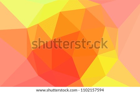 Light Red, Yellow vector low poly texture. Creative geometric illustration in Origami style with gradient. Triangular pattern for your design.