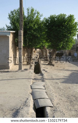 irrigation ditch in the village