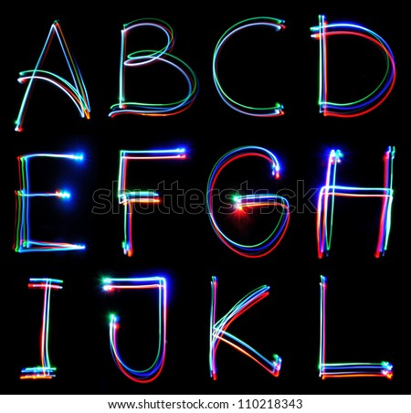 Handwritten Neon Light Alphabets