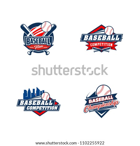 Baseball badge logo design template. Sport team identity icon, vector illustration