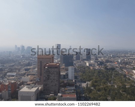 aerial view of the great city skyline of mexico