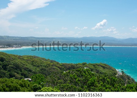 View of Wategos beach from Byron bay lighthouse lookout.