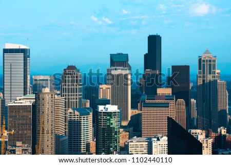 skyline of downtown Seattle, Washington State, USA
