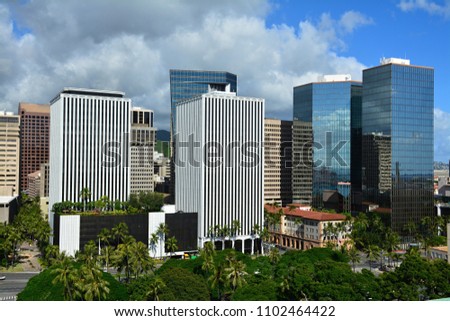Spectacular View of Honolulu City, Oahu, Hawaii