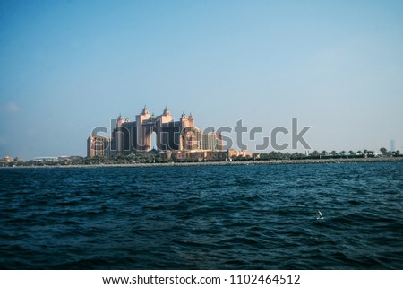 Buildings on the background of the sea